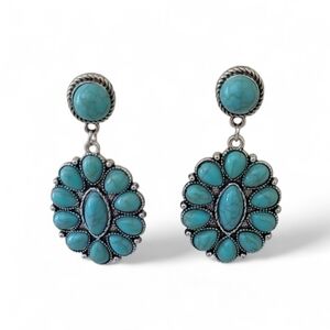 Turquois & Silver Tone Earrings